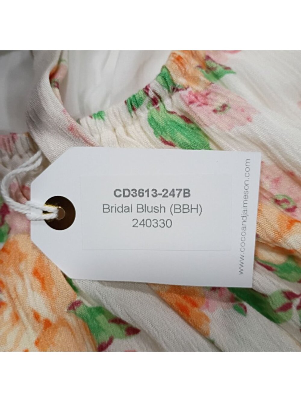 NWT Coco + Jaimeson Mini Dress Women's Bridal Blush Floral Design Lined Puff - Picture 11 of 14